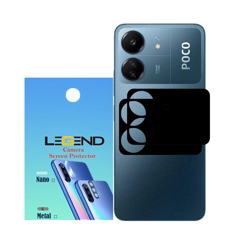 محافظ لنز دوربین مدل لجند مناسب برای گوشی موبایل شیائومی Poco C65 بسته 2 عددی