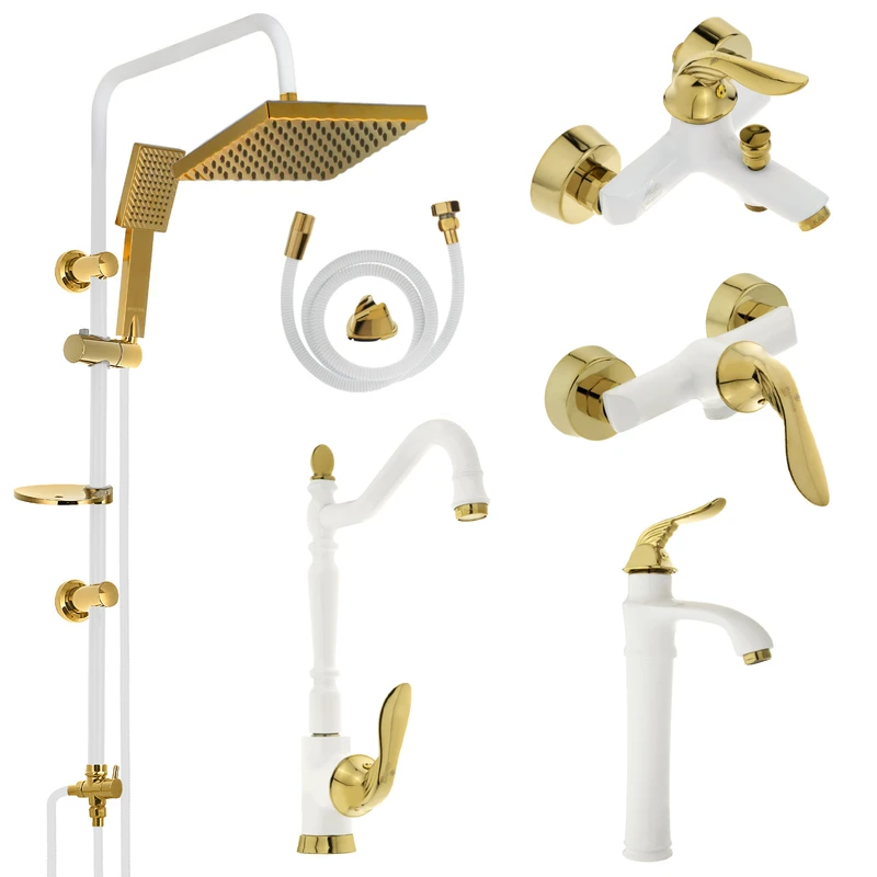 ست شیرآلات کویران آذر مدل میلان کد B-02 مجموعه 6 عددی