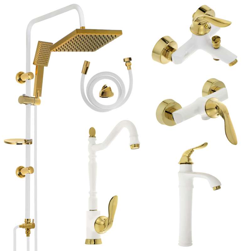 ست شیرآلات کویران آذر مدل میلان کد B-02 مجموعه 6 عددی