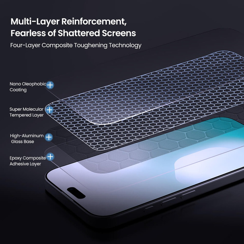 محافظ صفحه نمایش نیلکین مدل H Plus Pro مناسب برای گوشی موبایل اپل iPhone 17 Pro /17 /16 Pro  به همراه کیت نصب آسان