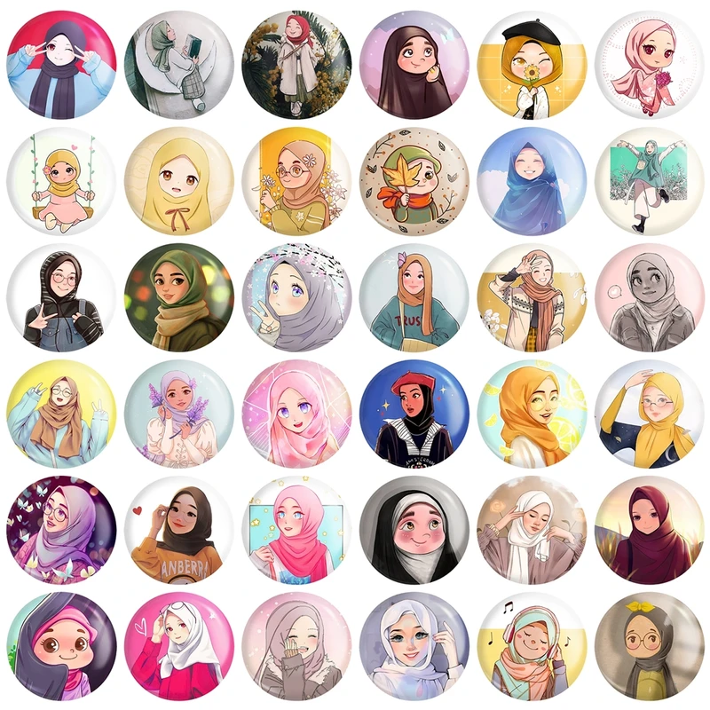 پیکسل خندالو دخترانه با حجاب کد 104 مدل بزرگ مجموعه 36 عددی