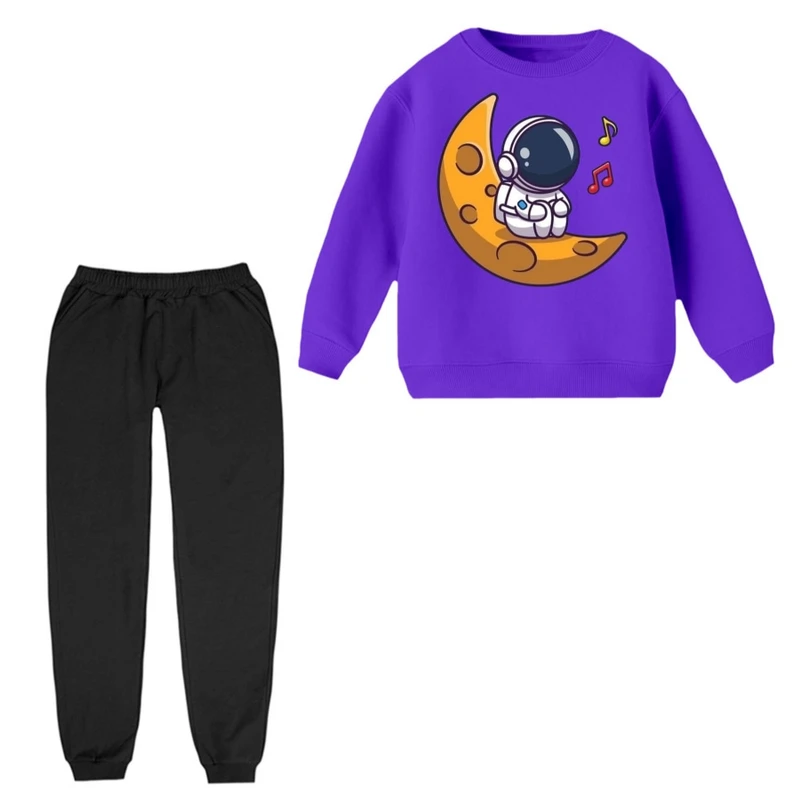 ست سویشرت و شلوار راحتی بچگانه مدل فضانورد و ماه کد۲  