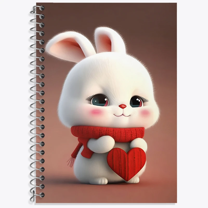 دفتر زبان 50 برگ خندالو مدل دو خط طرح خرگوش کیوت کد N4089