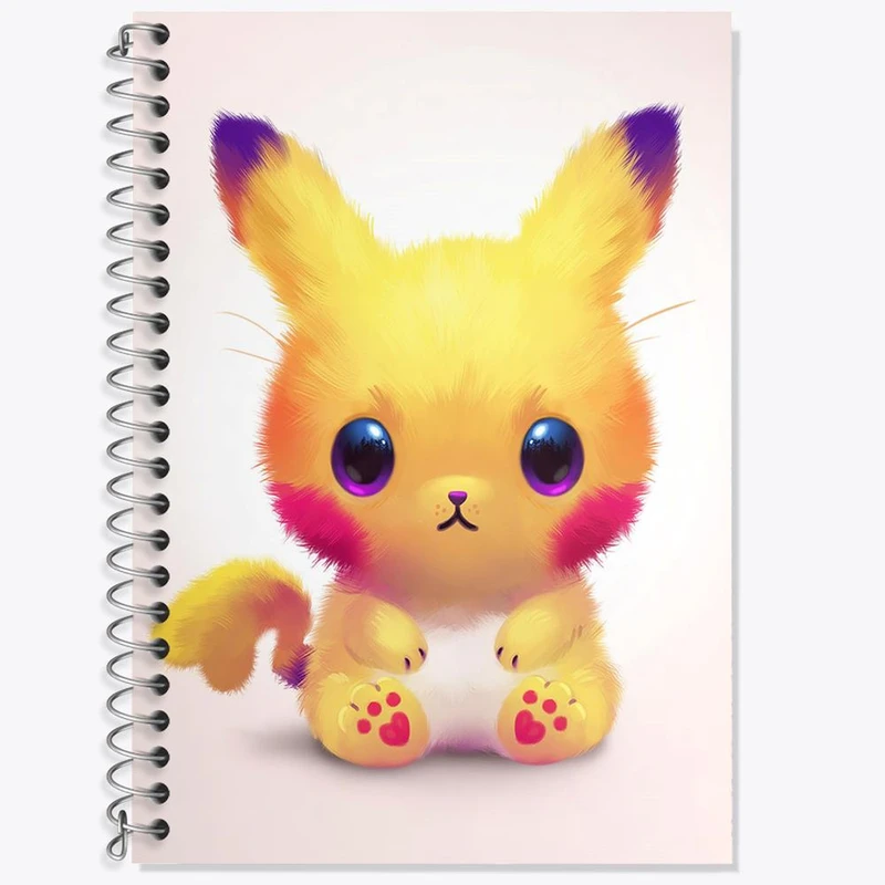 دفتر زبان 50 برگ خندالو مدل سه خط طرح پیکاچو انیمه پوکمون کد 17353