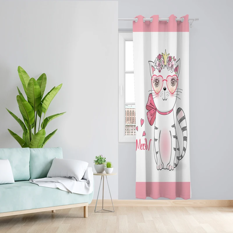 پرده طرح کودک مدل مخمل پانچی کد L 1055 Z سایز 140x200 سانتی متر