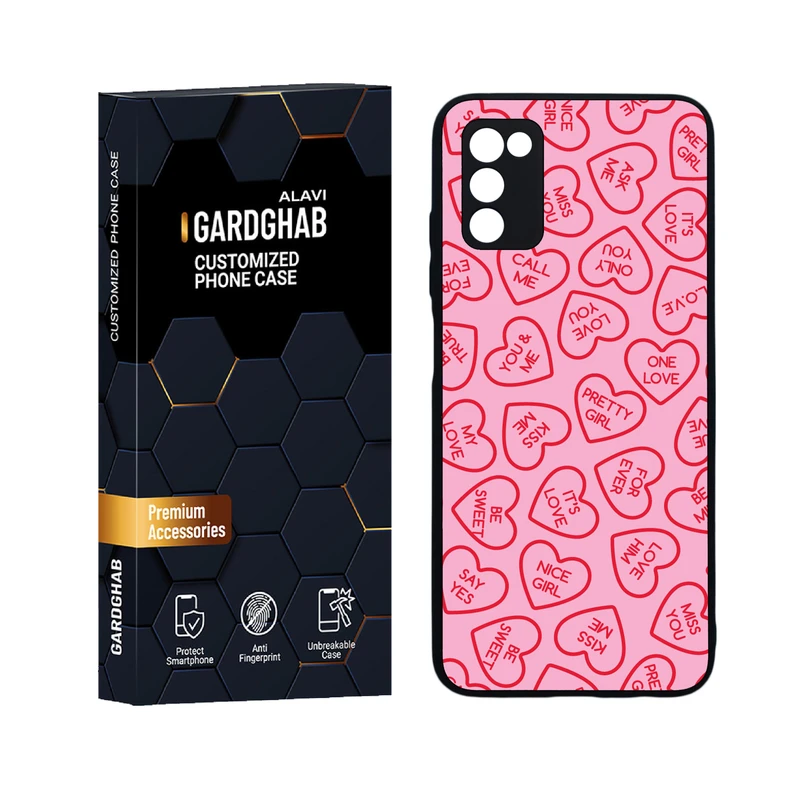 کاور گارد قاب علوی مدل دور ژله ای عاشقانه مناسب برای گوشی موبایل سامسونگ Galaxy A03s