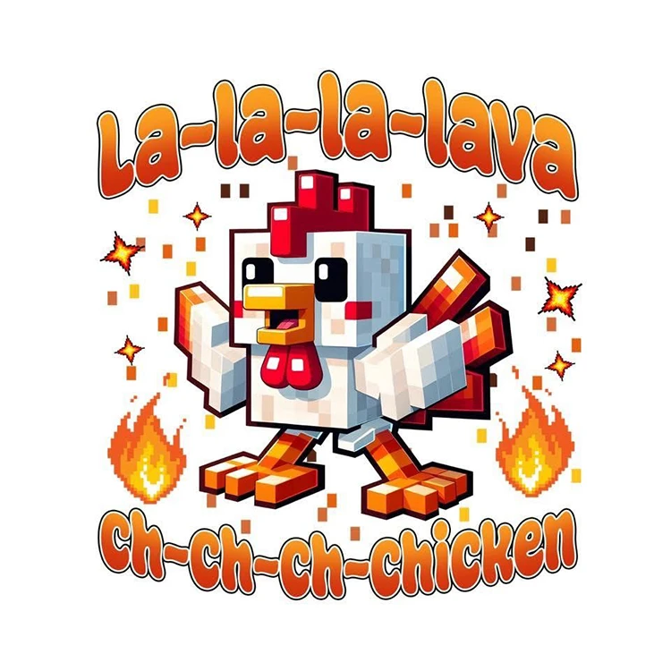 استیکر پارچه و لباس پاد آفرین مدل مرغ ماینکرافتی کد 1785