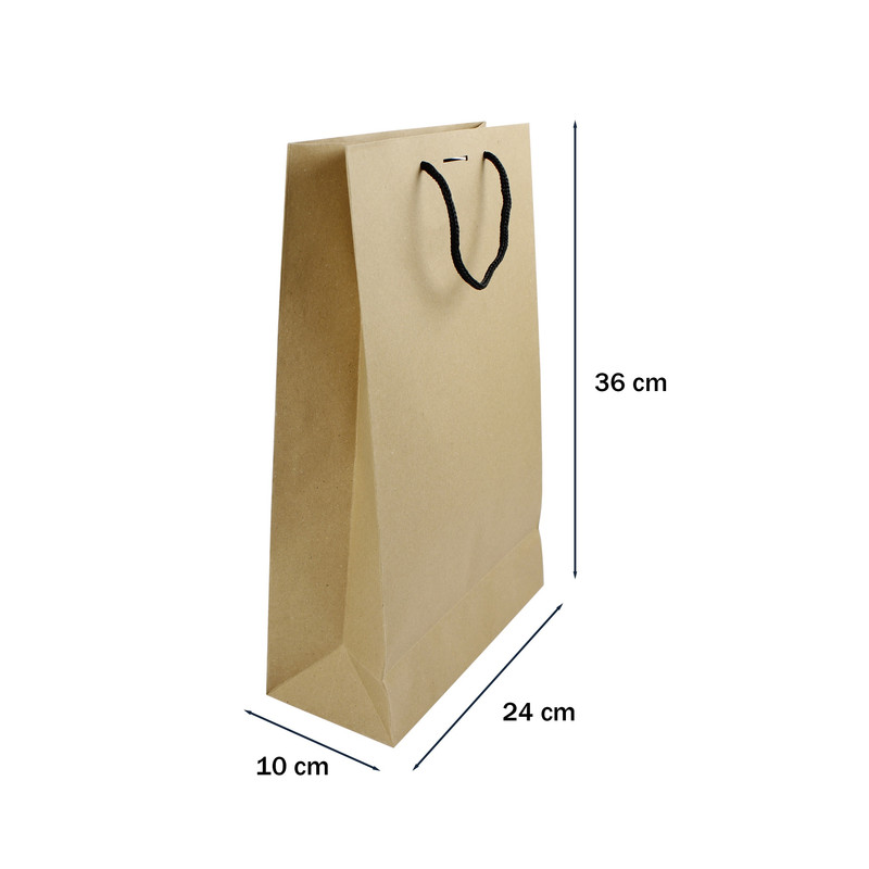 ساک هدیه مدل کرافت طرح ساده کد K3036 بسته 12 عددی