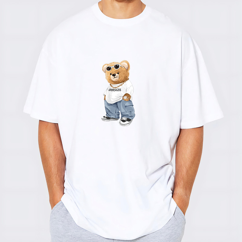 تی شرت اورسایز آستین کوتاه مردانه مدل تدی کد 10059