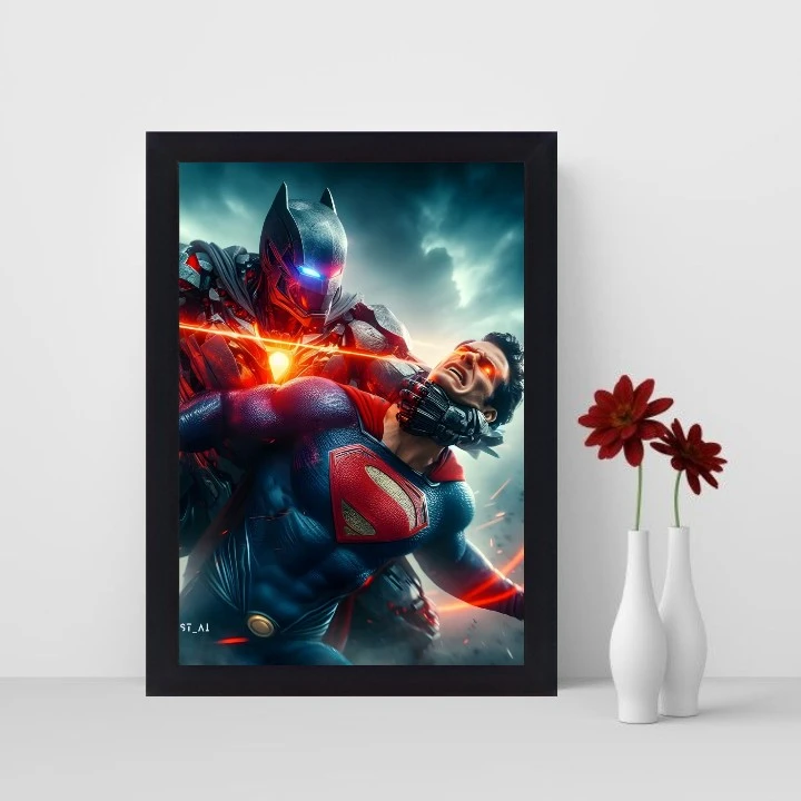 تابلو نوری گیم دکور طرح بتمن و سوپرمن مدل Batman and Superman