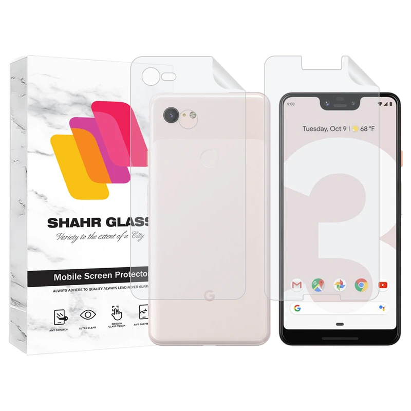 محافظ صفحه نمایش شهر گلس مدل MTNANFBSH مناسب برای گوشی موبایل گوگل Pixel 3 XL به همراه محافظ پشت گوشی