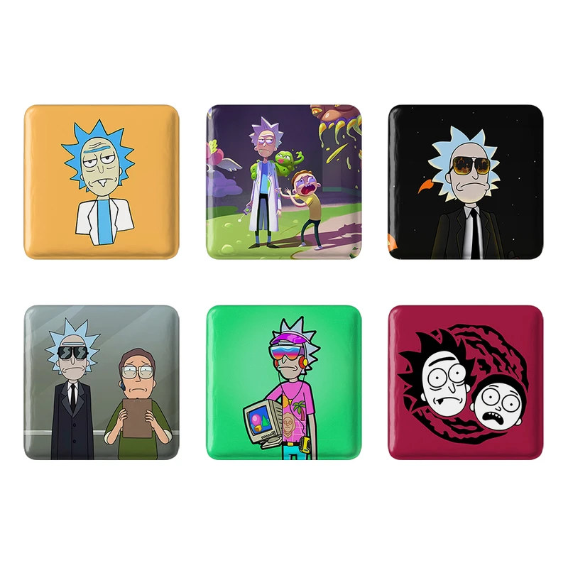 مگنت خندالو طرح انیمیشن ریک و مورتی Rick and Morty کد 1716A مجموعه 6 عددی