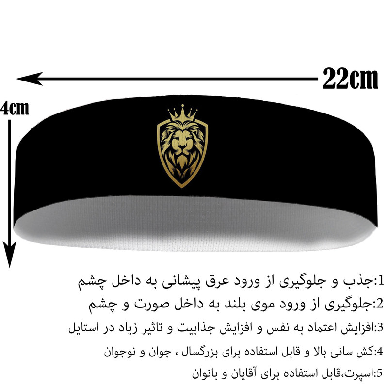 هدبند ورزشی آی تمر مدل شیر کد 443