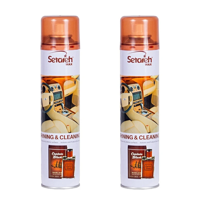 اسپری داشبورد خودرو واکس ستاره مدل captain حجم 300 میلی لیتر بسته 2 عددی