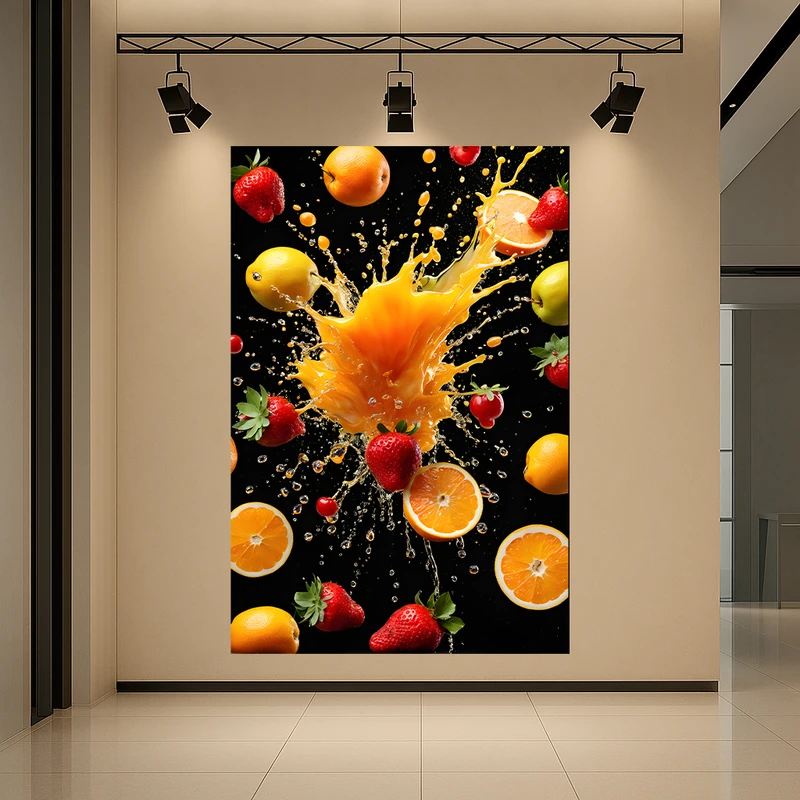 تابلو بوم طرح مخمل آبمیوه مدل پرتقال کد AR3059979