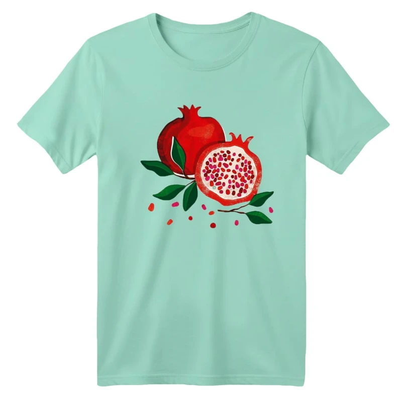 تی شرت آستین کوتاه بچگانه مدل انار یلدایی کد 1