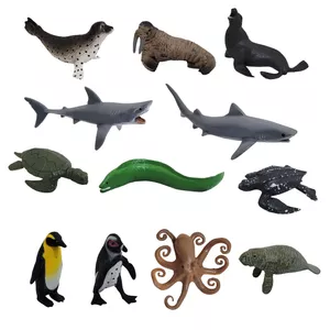 فیگور طرح حیوانات دریایی مدل لاک پشت و کوسه کد 898 مجموعه 12 عددی
