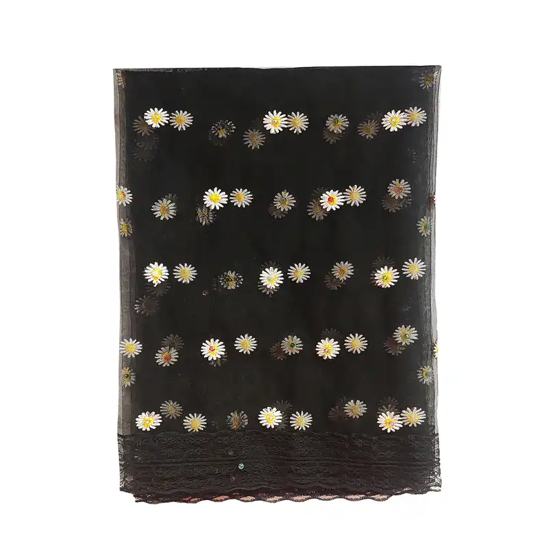 شال زنانه طرح گل بابونه مدل H0034