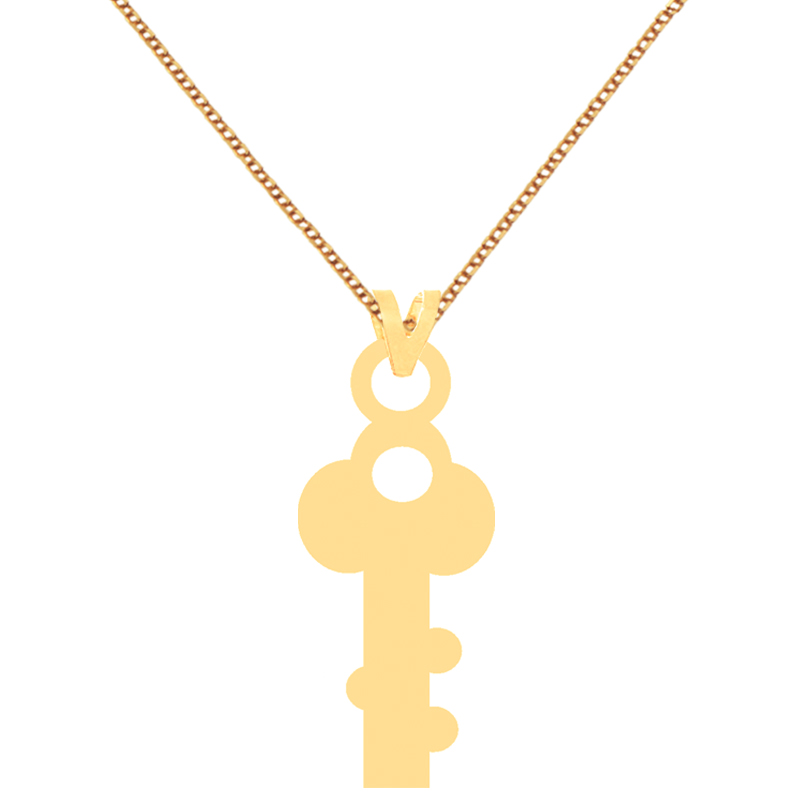 گردنبند طلا 18 عیار زنانه کرابو طرح کلید مدل Kr71835