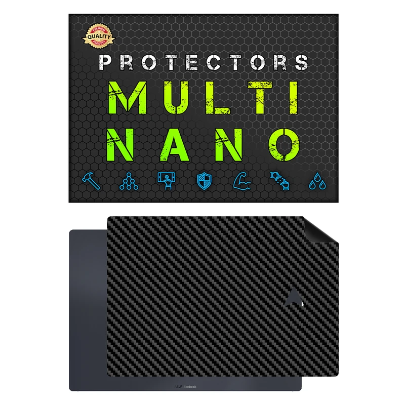 برچسب پوششی پشت لپ تاپ مولتی نانو طرح کربن مدل X-F1C مناسب برای لپ تاپ ایسوس ZenBook Pro 14 Duo OLED UX8402VU 14.5 inch 2023