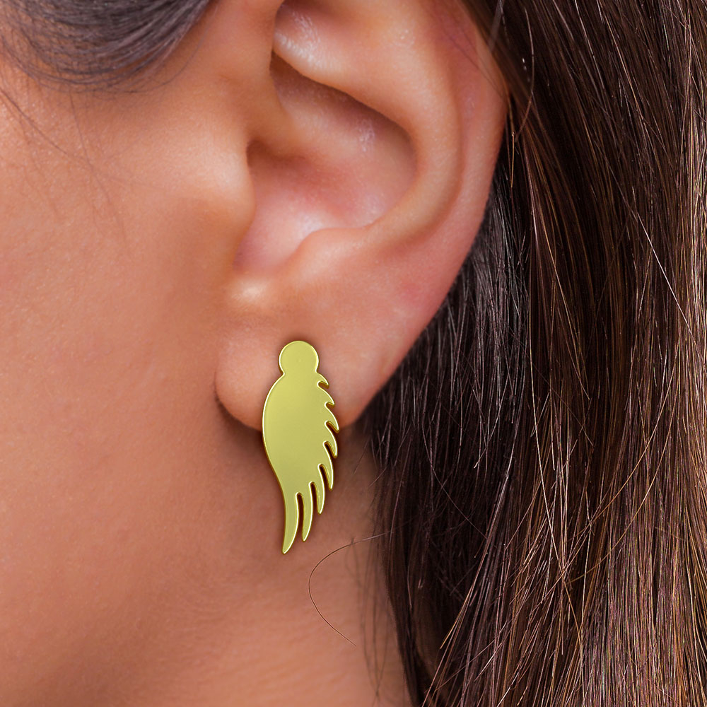 گوشواره طلا 18 عیار زنانه مدوپد مدل بال کد GA1-11868