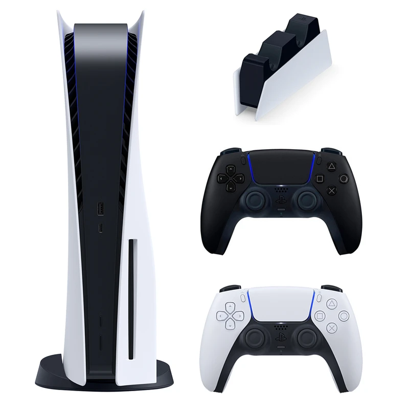 کنسول بازی سونی مدل PlayStation 5 ظرفیت 825 گیگابایت ریجن اروپا 1216A به همراه دسته اضافه و پایه شارژر
