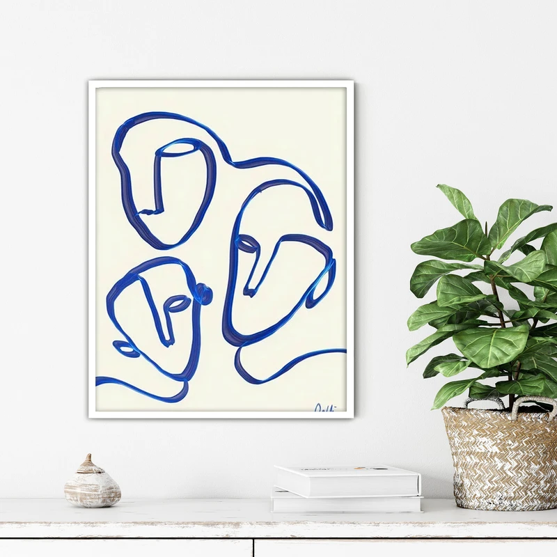 تابلو آتریسا طرح لاین آرت مدرن مدل ATFL166 فریم سفید