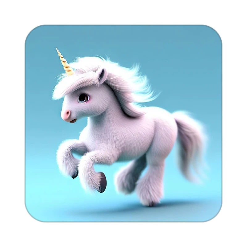 زیر لیوانی کاکتی طرح اسب تک شاخ و یونیکورن مدل mp33507