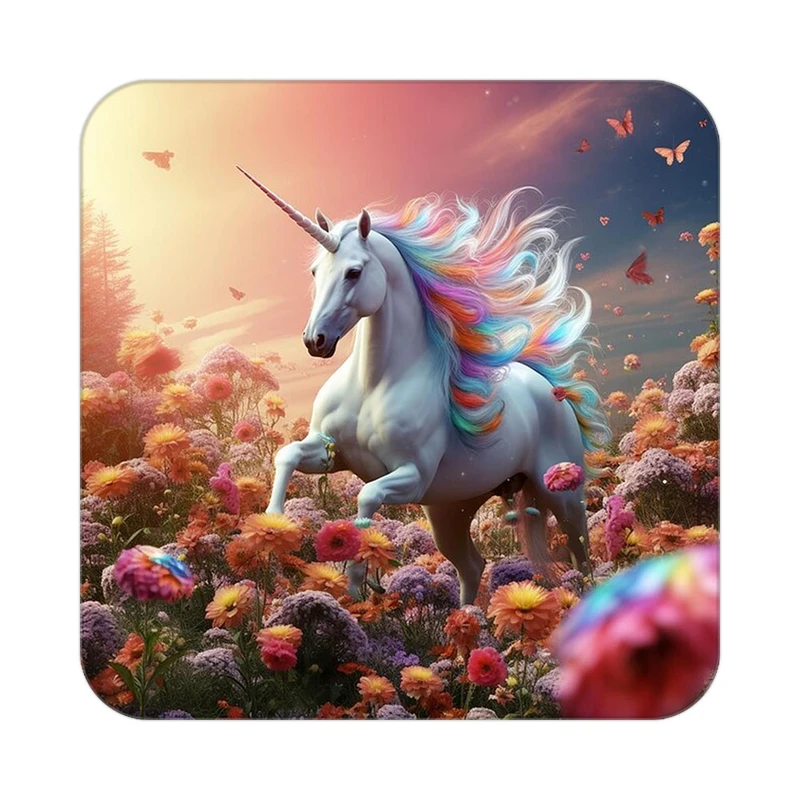 زیر لیوانی کاکتی طرح اسب تک شاخ و یونیکورن مدل mp29191