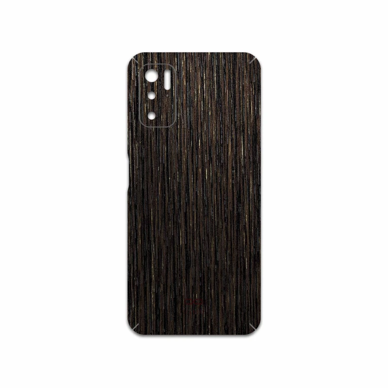 برچسب پوششی ماهوت مدل Dark-Gold-Stripes-Wood مناسب برای گوشی موبایل شیائومی Poco M3 Pro 5G