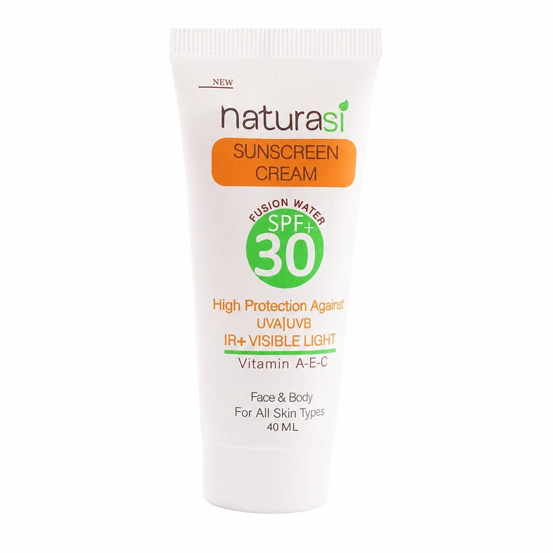 کرم ضد آفتاب بی‌رنگ دست و صورت ناتوراسی SPF 30 مدل High protection محافظ UVA ،UVB و IR ، مناسب برای انواع پوست حجم 40 میلی‌لیتر