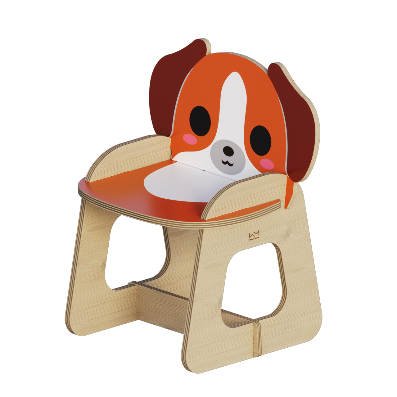 صندلی کودک مدل باغ وحش چوبی طرح سگ