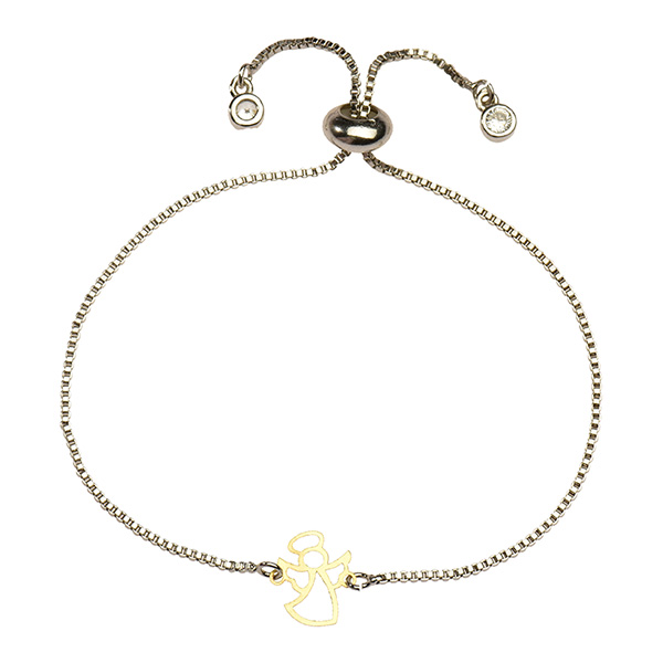 دستبند طلا 18 عیار دخترانه کرابو طرح فرشته مدل Krd1064