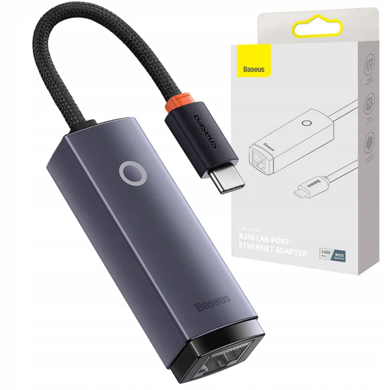 عکس شماره 8 : مبدل usb-c به rj45 lan باسئوس مدل bs-oh008 1gbps