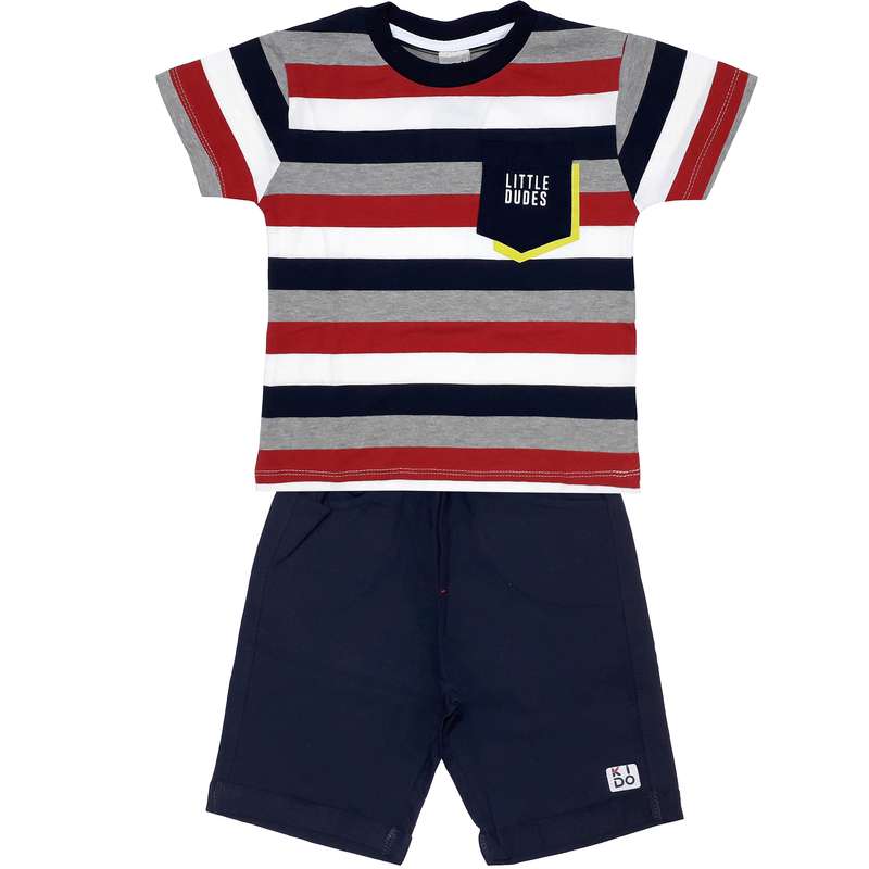 ست تی شرت و شلوارک پسرانه مدل little dudes کد 3375