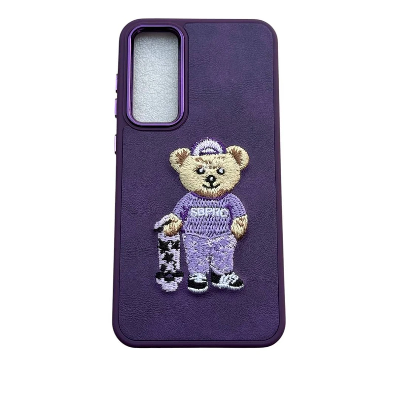 کاور مدل چرم طرح خرس گلدوزی شده کد Teddy11 مناسب برای گوشی موبایل سامسونگ Galaxy A25