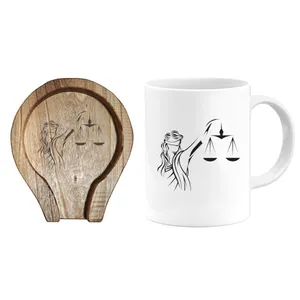  ماگ گالری وبفر مدل عدالت به همراه زیر لیوانی