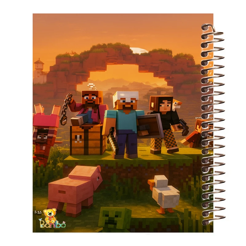 دفتر نقاشی 100 برگ بانیبو مدل ماینکرافت کد 2742