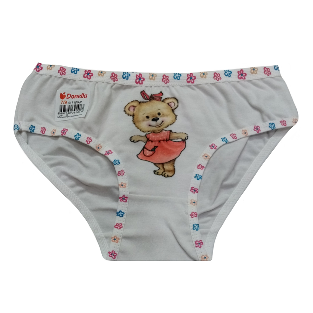 شورت دخترانه مدل خرس رنگ سفید