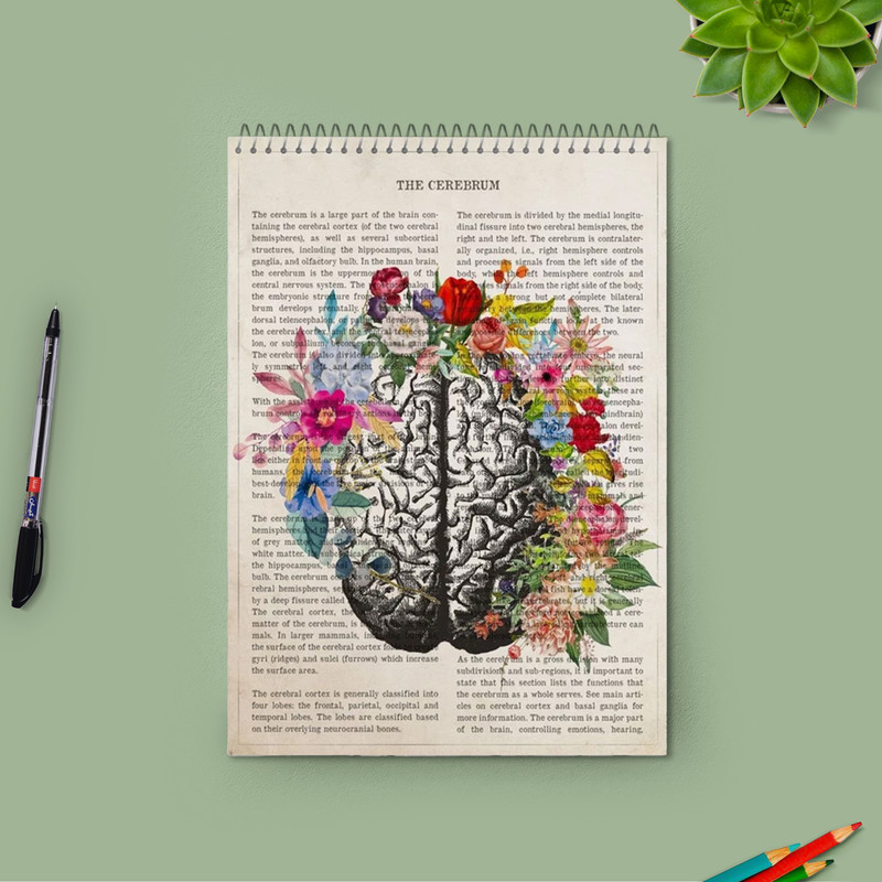 دفتر شطرنجی 100 برگ مدل پزشکی طرح مغز کدM40