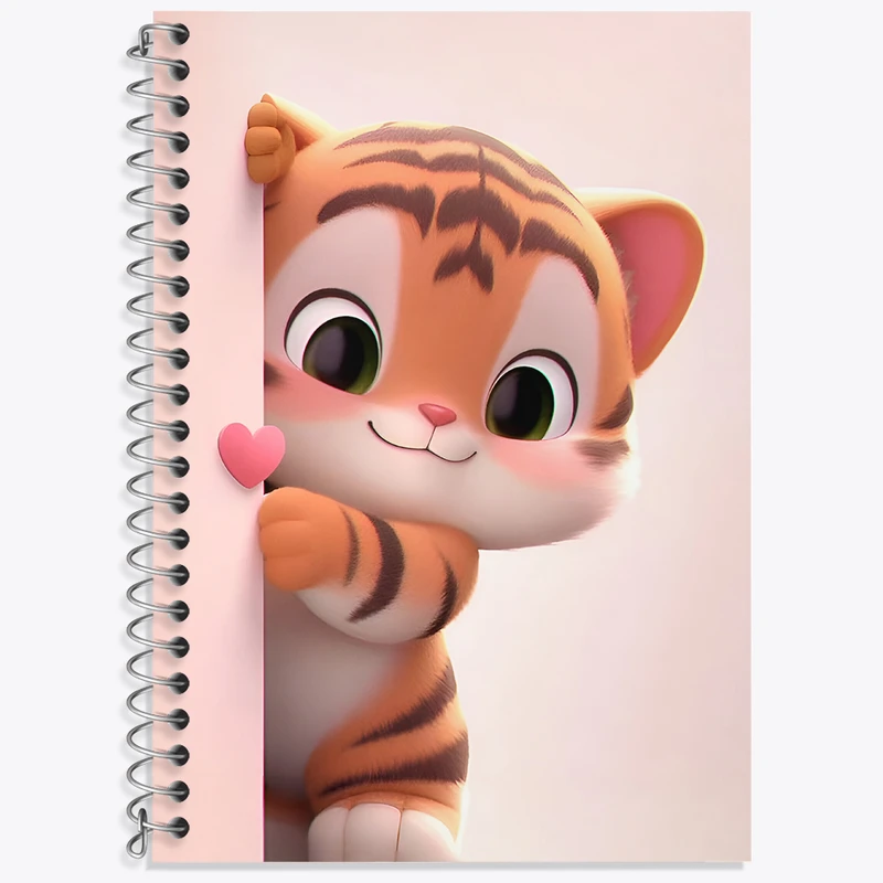 دفتر زبان 50 برگ خندالو مدل سه خط طرح ببر کیوت کد N2712