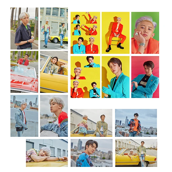 آویز تزیینی آبنبات رنگی طرح آلبوم EXO - SC - what a life کد PAK005 مجموعه 17 عددی