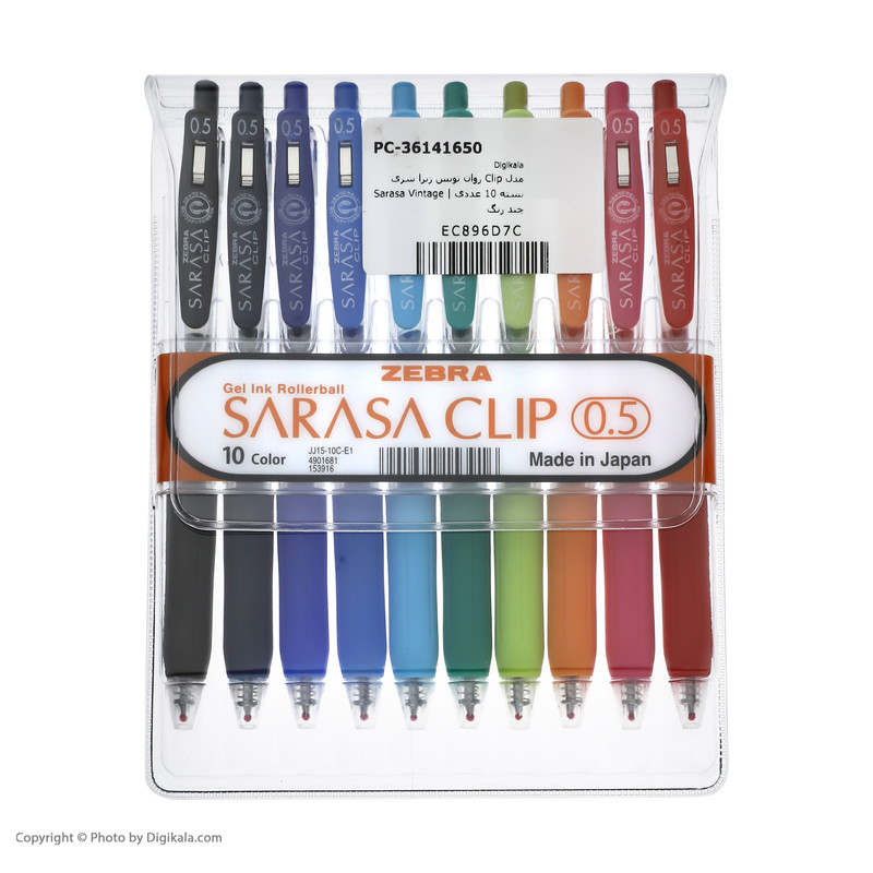 روان نویس 5 میلی متری زبرا مدل Sarasa Clip بسته 10 عددی