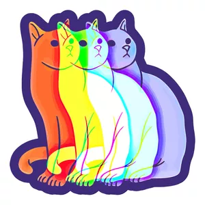 برچسب لپ تاپ پویا مارکت طرح گربه تری دی کد 2718