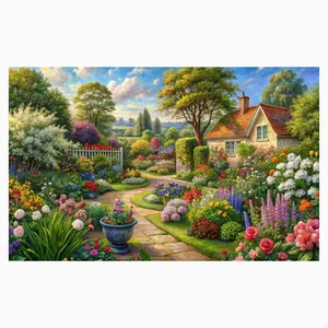 فرش پارچه‌ای مدل فرشینه طرح باغ سرسبز کد AR3058741