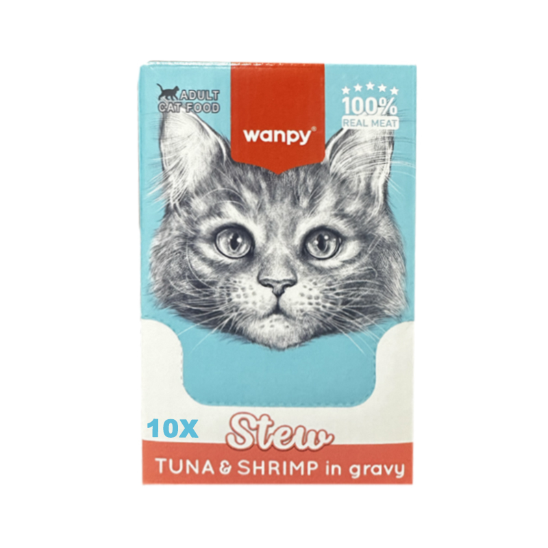 پوچ خورشتی گربه بالغ ونپی مدل استیو طعم ماهی تن و میگو وزن ۷۰۰ گرم