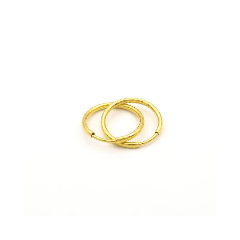 گوشواره طلا 18 عیار زنانه وی وی گلد گالری مدل حلقه ای - 3