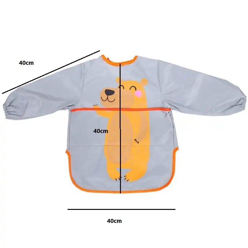 پیش بند نوزادی مدل آستین دار کاسه دار خرس تنبل