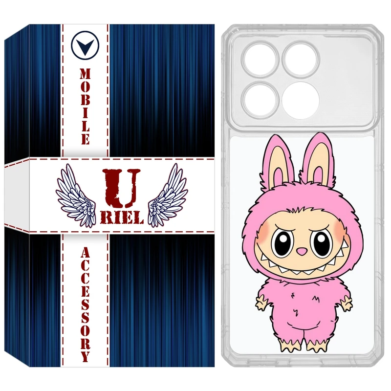 کاور یوریل مدل Clear کد 129 طرح لبوبو Labubu مناسب برای گوشی موبایل شیائومی Poco X6 Pro