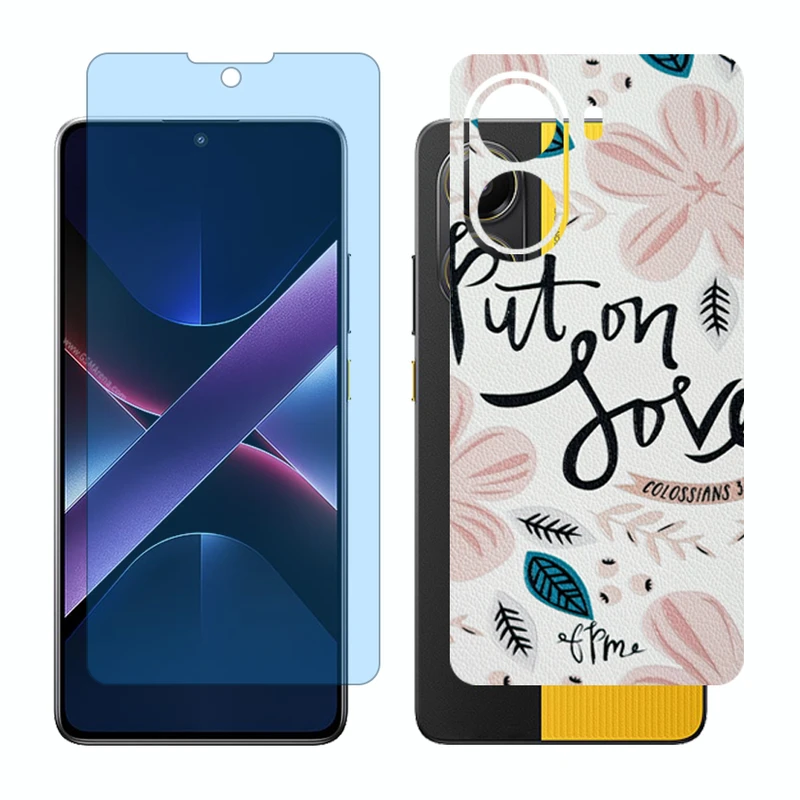 محافظ صفحه نمایش مات آنتی بلو گلس مدل Together مناسب برای گوشی موبایل شیائومی Poco X7 Pro به همراه برچسب پوششی پشت گوشی